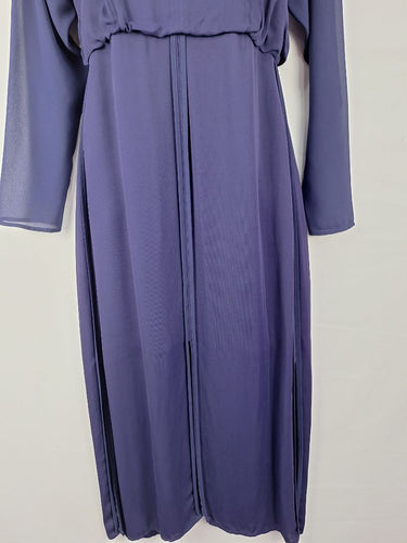 Second-Hand - Reiss Indigo Maxi Sheer Shift Dress Size 8 - SwapUp