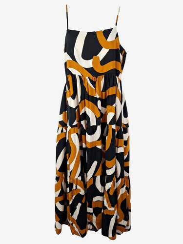 Mister Zimi A Line Rust Linen Blend Maxi Dress Size 8