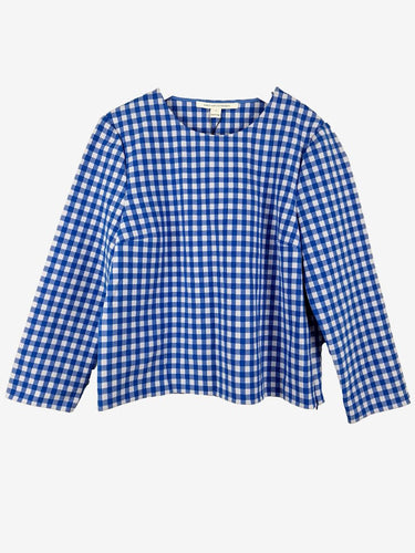 Diane von Furstenberg Thick Gingham Giselle Top Size 14