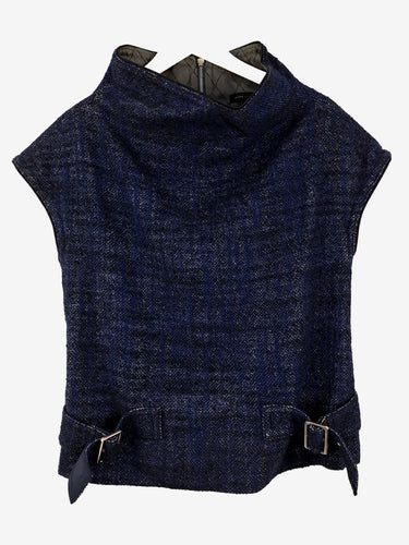 Marc Jacobs Navy Wool Silk Blend High Neck Top Size M