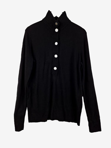 Tory Burch Black Wool Cashmere Blend Giselle Jumper Size L