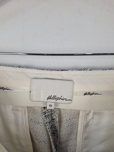 Second-Hand - Phillip Lim Grey Structured Linen Blend Pants Size 10 - SwapUp