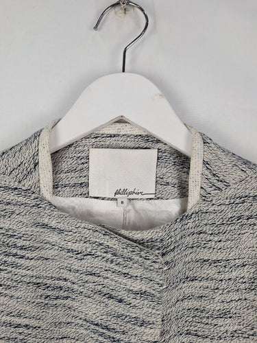 Second-Hand - Phillip Lim Grey Linen Blend Structured Jacket Size 8 - SwapUp