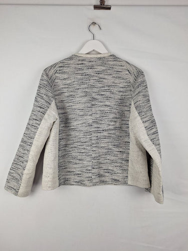 Second-Hand - Phillip Lim Grey Linen Blend Structured Jacket Size 8 - SwapUp
