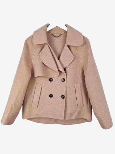Belle & Bloom Dusty Rose Double Breasted Herringbone Jacket Size S