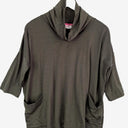 Second-Hand - Obus Olive Cowl Neck Boxy Top Size S - SwapUp