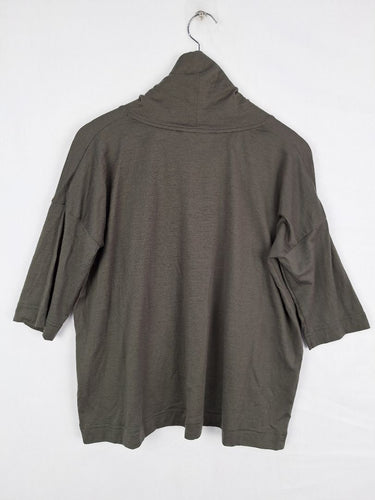 Second-Hand - Obus Olive Cowl Neck Boxy Top Size S - SwapUp