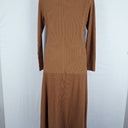 Second-Hand - Witchery Mocha High Neck Ribbed Maxi Dress Size XS - SwapUp
