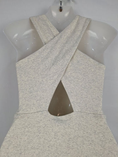 Second-Hand - Kookai Soft Grey Marle Cross Back Mini Dress Size S - SwapUp
