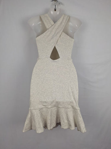Second-Hand - Kookai Soft Grey Marle Cross Back Mini Dress Size S - SwapUp