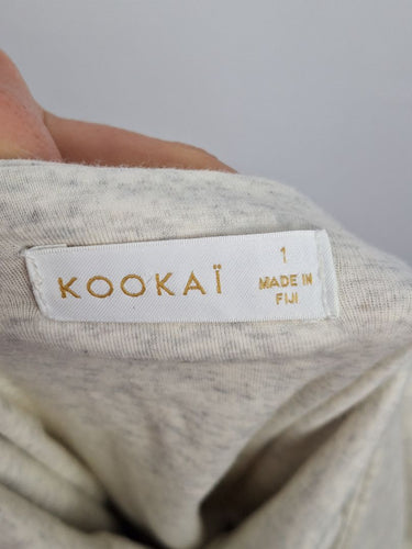 Second-Hand - Kookai Soft Grey Marle Cross Back Mini Dress Size S - SwapUp