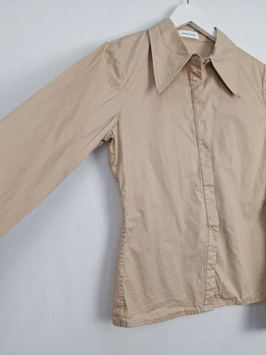 Second-Hand - Anine Bing Latte Split Front Shirt Size S - SwapUp