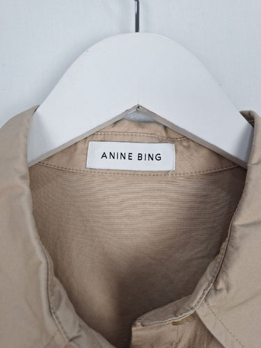 Second-Hand - Anine Bing Latte Split Front Shirt Size S - SwapUp
