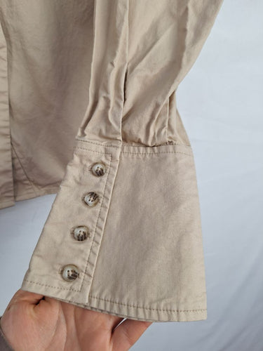 Second-Hand - Anine Bing Latte Split Front Shirt Size S - SwapUp