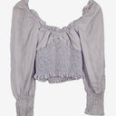 Second-Hand - Faithfull The Brand Lavender Linen Peasant Top Size 8 - SwapUp