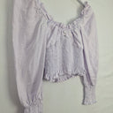 Second-Hand - Faithfull The Brand Lavender Linen Peasant Top Size 8 - SwapUp