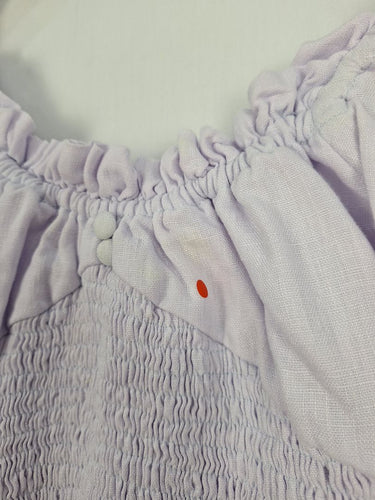 Second-Hand - Faithfull The Brand Lavender Linen Peasant Top Size 8 - SwapUp