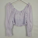 Second-Hand - Faithfull The Brand Lavender Linen Peasant Top Size 8 - SwapUp
