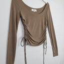 Second-Hand - Style Addict Side Ruched Peanut Longsleeve Top Size S - SwapUp