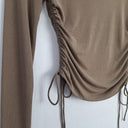 Second-Hand - Style Addict Side Ruched Peanut Longsleeve Top Size S - SwapUp
