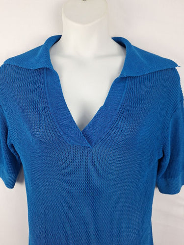 Second-Hand - Country Road Vibrant Blue Knit Mini Dress Size M - SwapUp