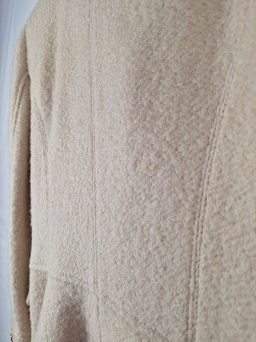 Second-Hand - Guess Vintage Wool Blend Cream Gold Buttons Coat Size S - SwapUp