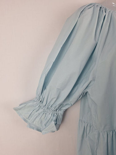 Second-Hand - Seed Baby Blue Puff Sleeve Mini Dress Size 10 - SwapUp