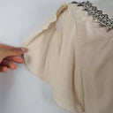 Second-Hand - Kachel Cream Silk Beaded Flowy Sleeve Mini Dress Size 10 - SwapUp