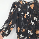Second-Hand - Veronika Maine Semi Sheer Textured Leafy Blouse Size 6 - SwapUp
