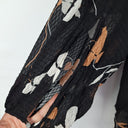 Second-Hand - Veronika Maine Semi Sheer Textured Leafy Blouse Size 6 - SwapUp