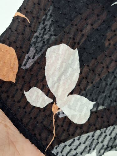 Second-Hand - Veronika Maine Semi Sheer Textured Leafy Blouse Size 6 - SwapUp