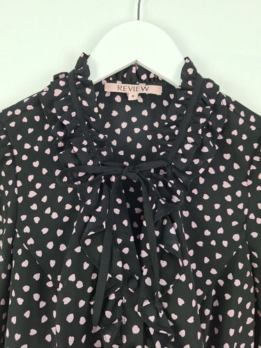 Second-Hand - Review Sweetheart Tie Neck Blouse Size 8 - SwapUp