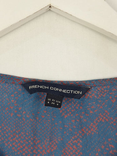 Second-Hand - French Connection Mauve Speckled Rose Top Size 6 - SwapUp