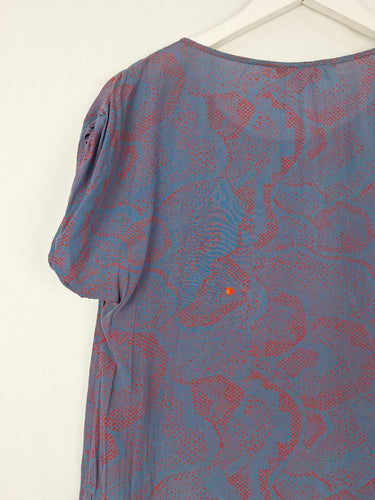 Second-Hand - French Connection Mauve Speckled Rose Top Size 6 - SwapUp