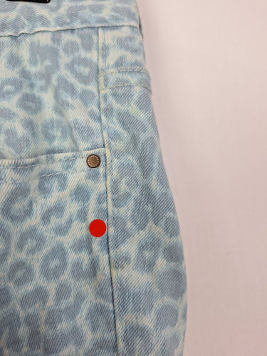 Second-Hand - Billabong Aquamarine Leopard Skinny Jeans Size 10 - SwapUp