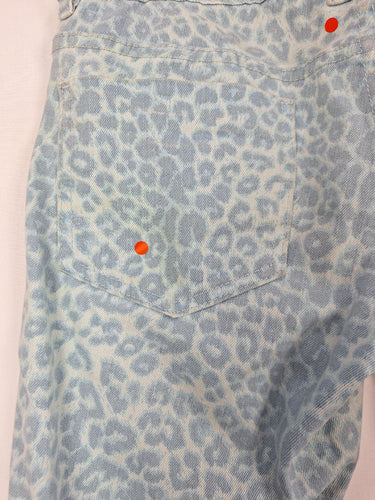 Second-Hand - Billabong Aquamarine Leopard Skinny Jeans Size 10 - SwapUp