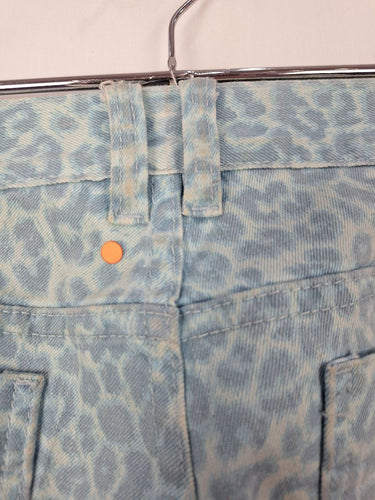Second-Hand - Billabong Aquamarine Leopard Skinny Jeans Size 10 - SwapUp