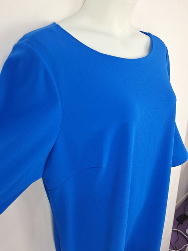 Second-Hand - Calvin Klein Vibrant Blue Flared Sleeve Midi Dress Size XXXL - SwapUp