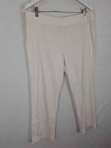 Second-Hand - Blue Illusion Crisp Light Linen Blend Pants Size XL - SwapUp
