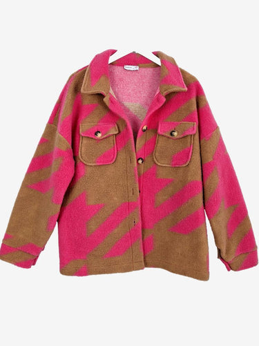 CIVICO 51 Fleece Patterned Shacket Jacket Size M