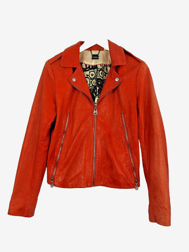 Doma Leather Salmon Soft Leather Biker Jacket Size M