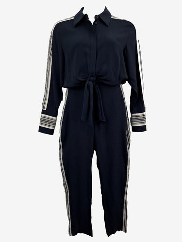 Reiss Navy Selma Longsleeve Jumpsuit Size 12