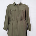 Second-Hand - French Connection Olive Zip Front Everyday Jumpsuit Size 12 - SwapUp