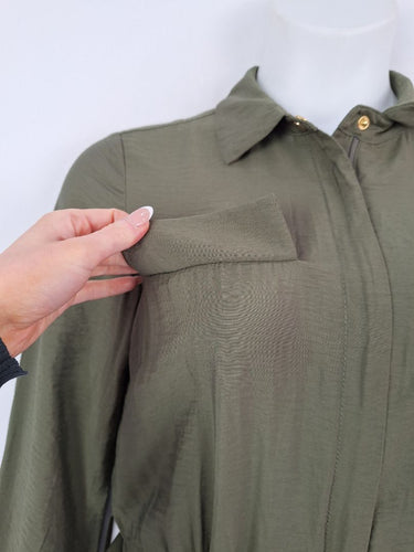 Second-Hand - French Connection Olive Zip Front Everyday Jumpsuit Size 12 - SwapUp