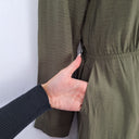 Second-Hand - French Connection Olive Zip Front Everyday Jumpsuit Size 12 - SwapUp