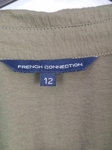 Second-Hand - French Connection Olive Zip Front Everyday Jumpsuit Size 12 - SwapUp