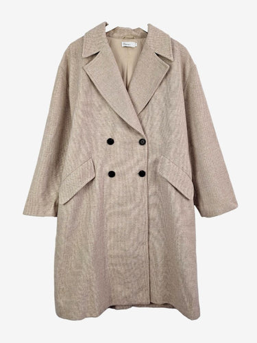Zoe Kratzmann Oat Cross Stitch Wool Blend Coat Size 10