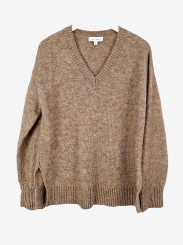 Witchery Latte Alpaca Wool Blend V Neck Jumper Size S