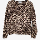 Second-Hand - Witchery Leopard Wool Blend Thick Fine Knit Jumper Size S - SwapUp