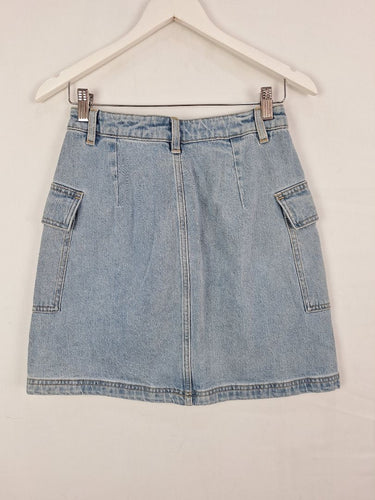 Second-Hand - Witchery Side Pocket Denim Mini Skirt Size 8 - SwapUp